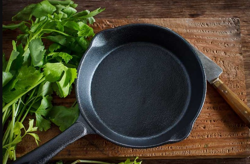 a clean cast iron pan